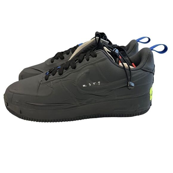 Nike Air Force 1 Low Experiment Sneaker 9 Black Hyper Royal CV1754-001 - Picture 3 of 9